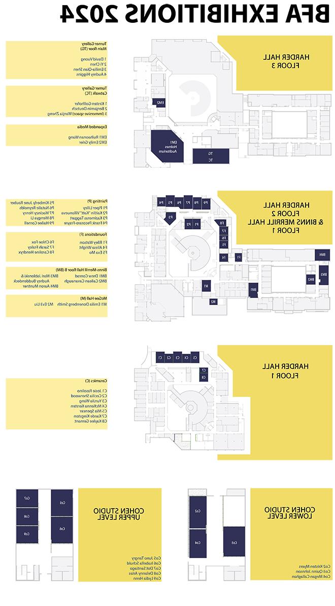 艺术建筑和艺术家将在高级展览的地图